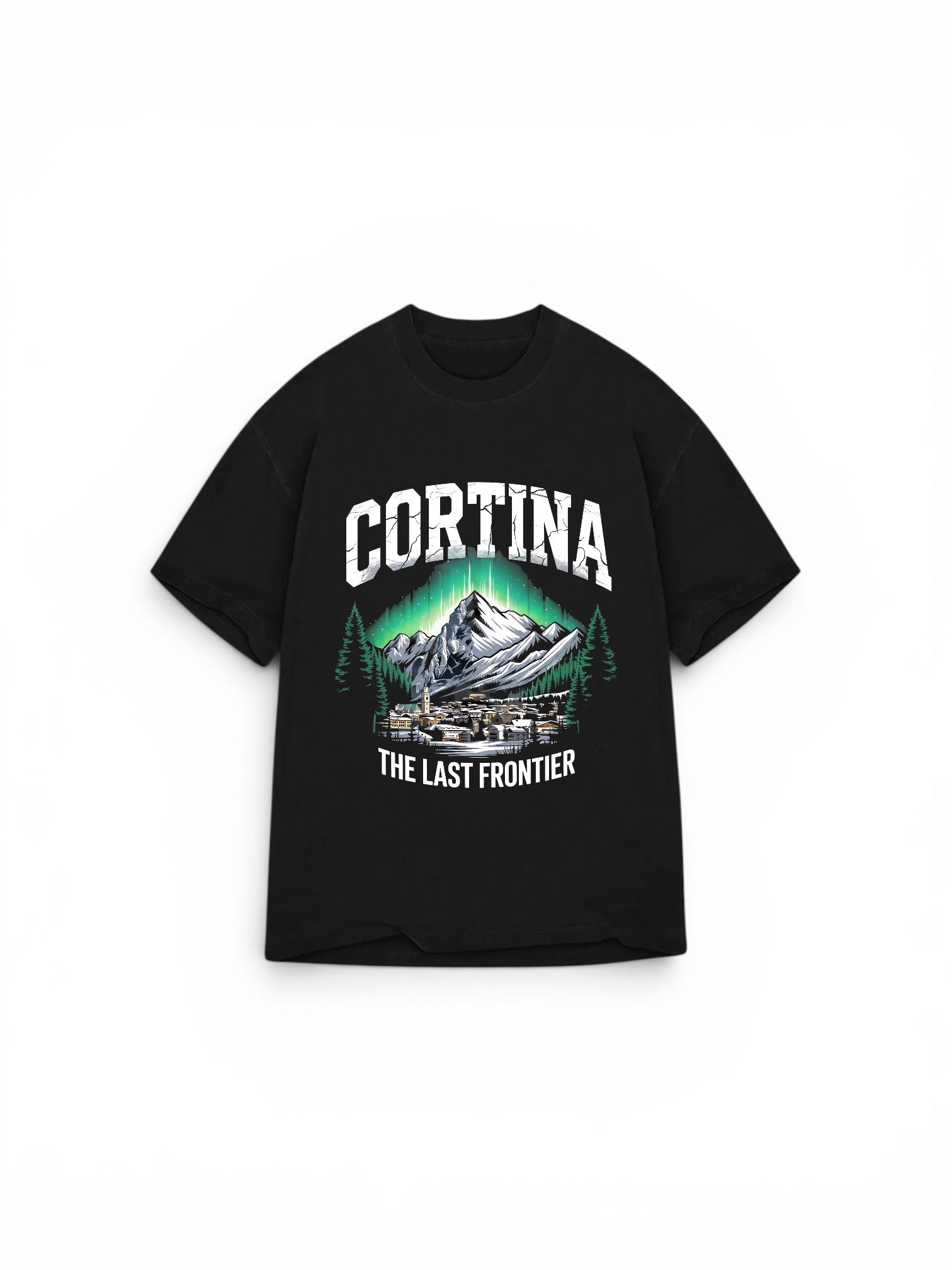 Cortina Last Frontier Premium Heavyweight T-Shirt | Oversized Drop-Shoulder Alpine Graphic