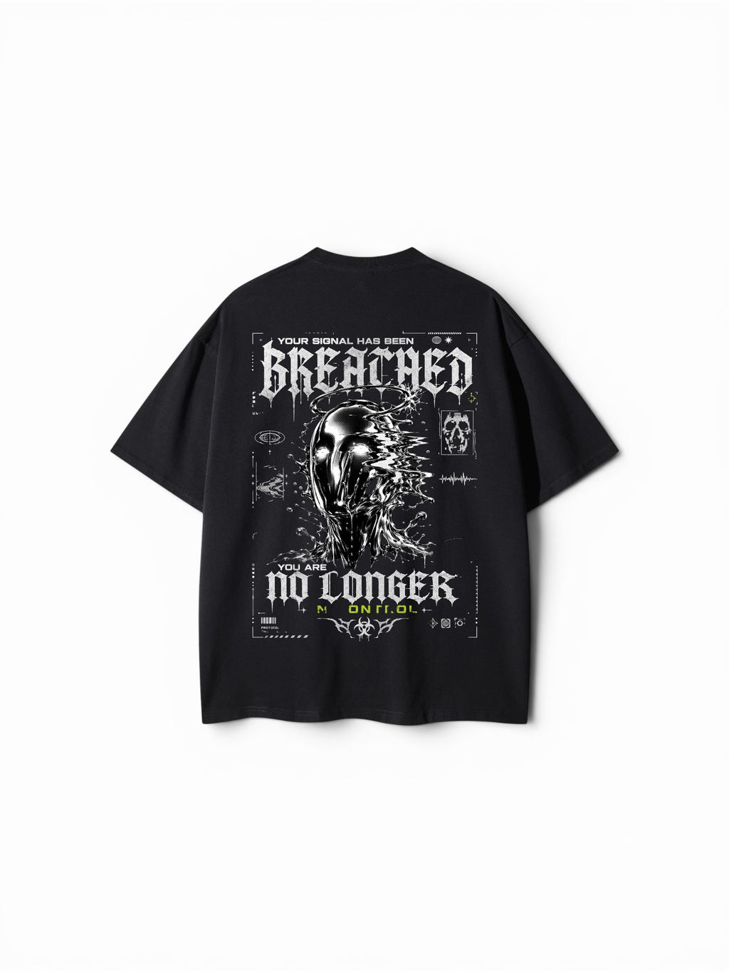 [LIMITED DROP] Luxury Heavyweight Drop-Shoulder Tee | "Breached" Y2K Cyberpunk Boxy T-Shirt
