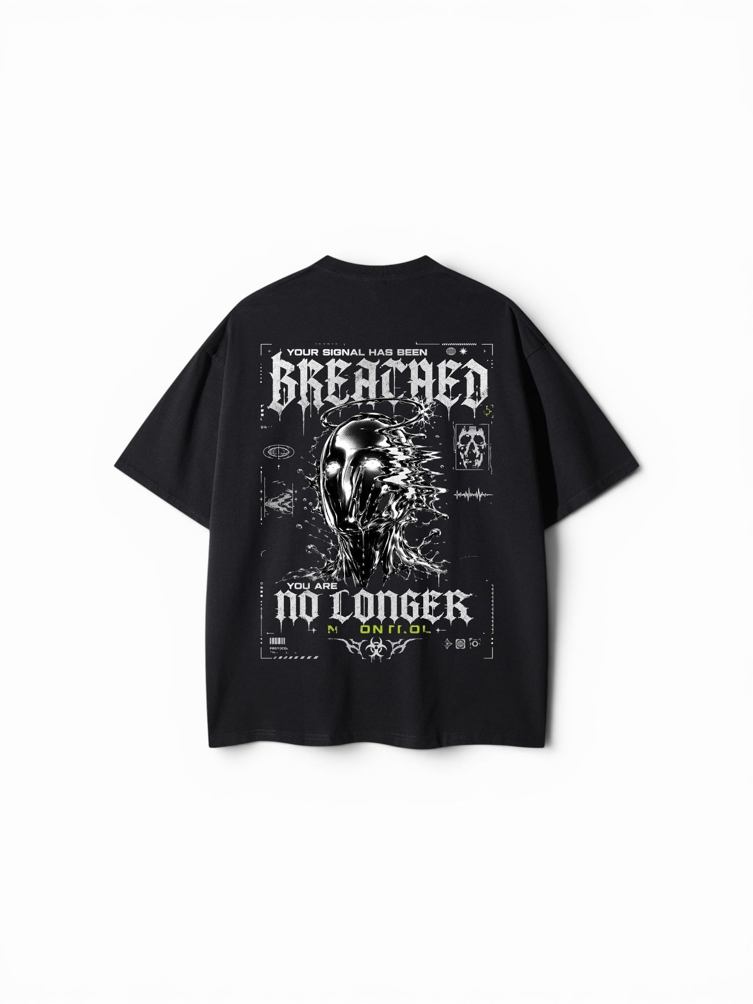 [LIMITED DROP] Luxury Heavyweight Drop-Shoulder Tee | "Breached" Y2K Cyberpunk Boxy T-Shirt