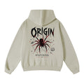 Cosmic Spider Dropped-Shoulder Hoodie in Sand