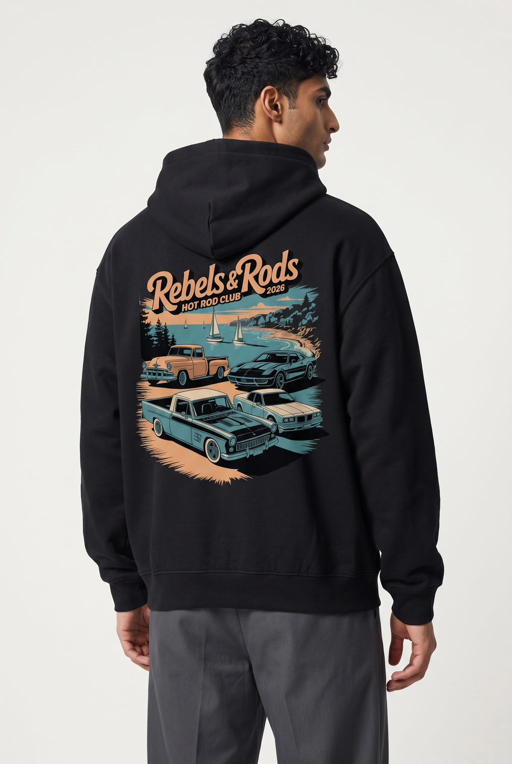 Rebels & Rods Coastal Club Heavyweight Oversized Hoodie
