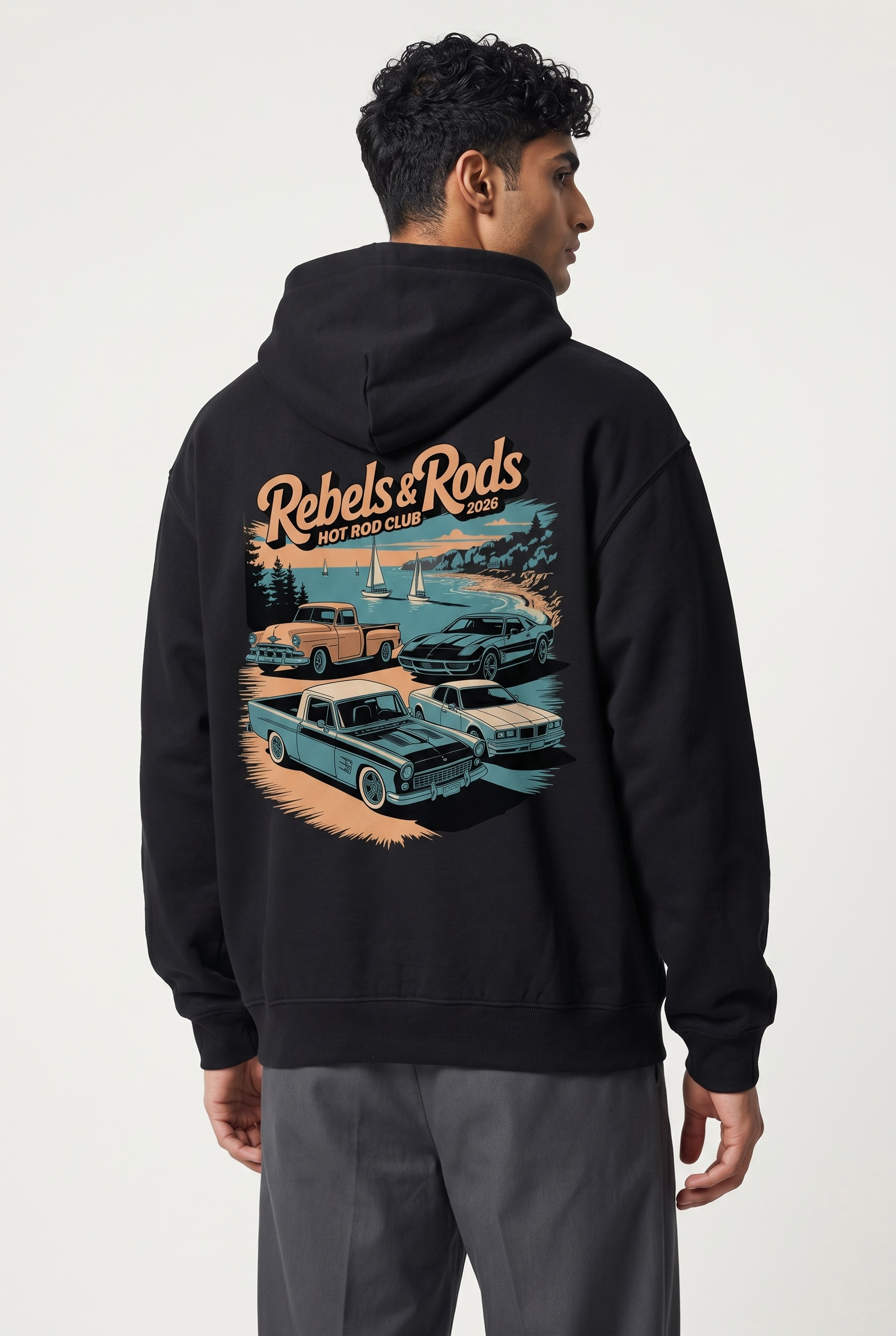 Rebels & Rods Coastal Club Heavyweight Oversized Hoodie