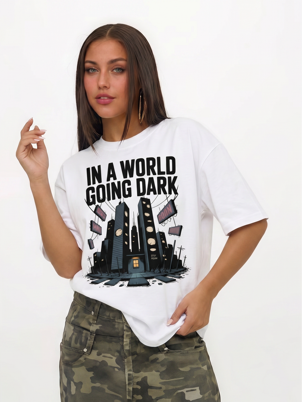 The "Going Dark" Premium Heavyweight Drop-Shoulder Tee | Unisex