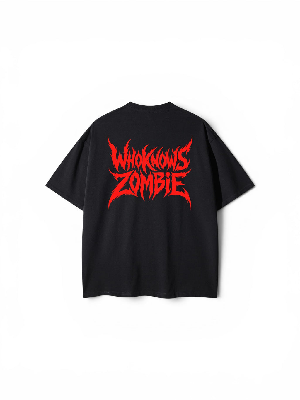 Zombie Red Heavy  Font T-Shirt – Unisex Drop Shoulder Black