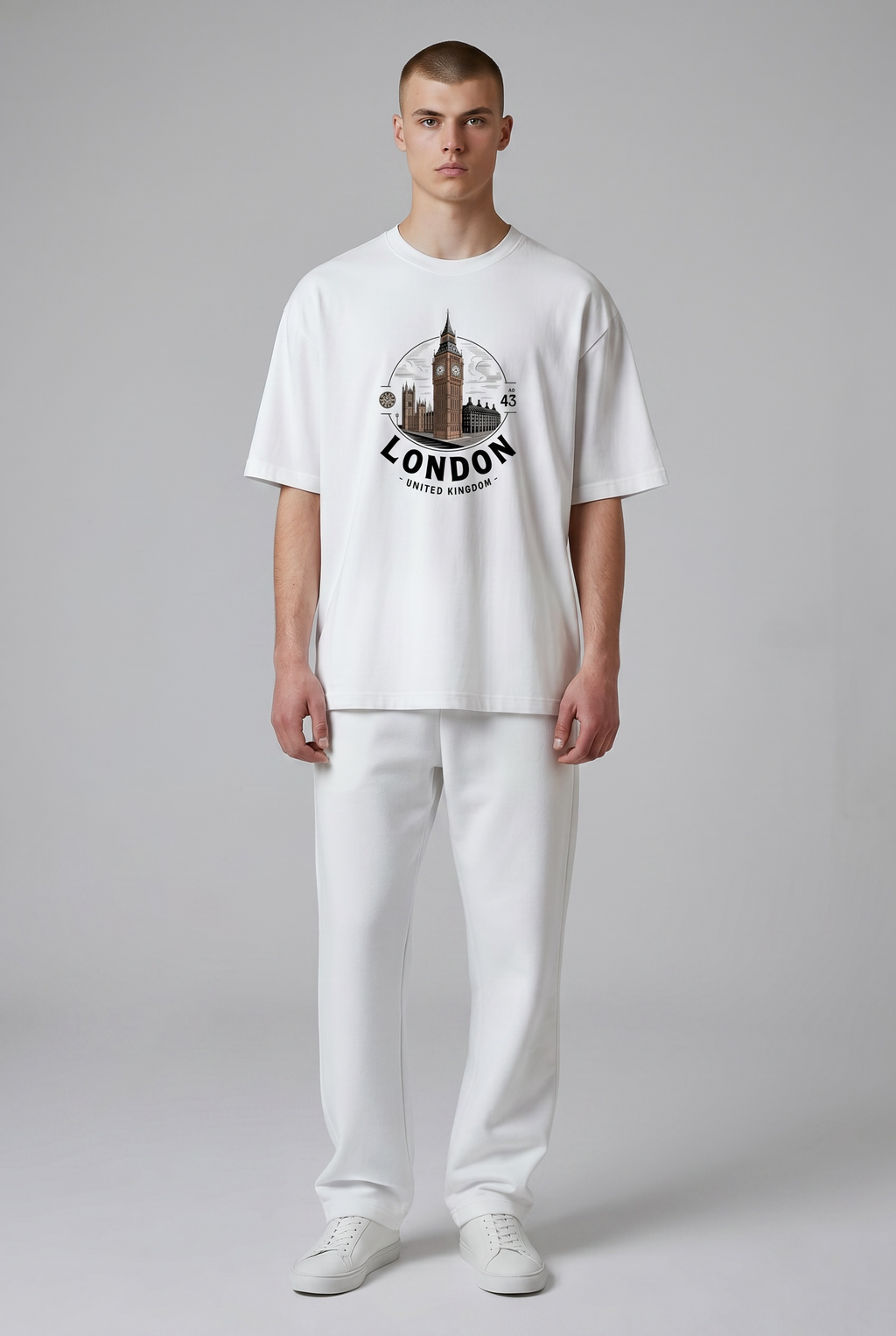 "London Heritage" Oversized Heavyweight Graphic T-Shirt — Unisex