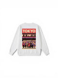Tokyo Metro Graphic Heavyweight Sweatshirt – Premium Boxy Fit White Jumper