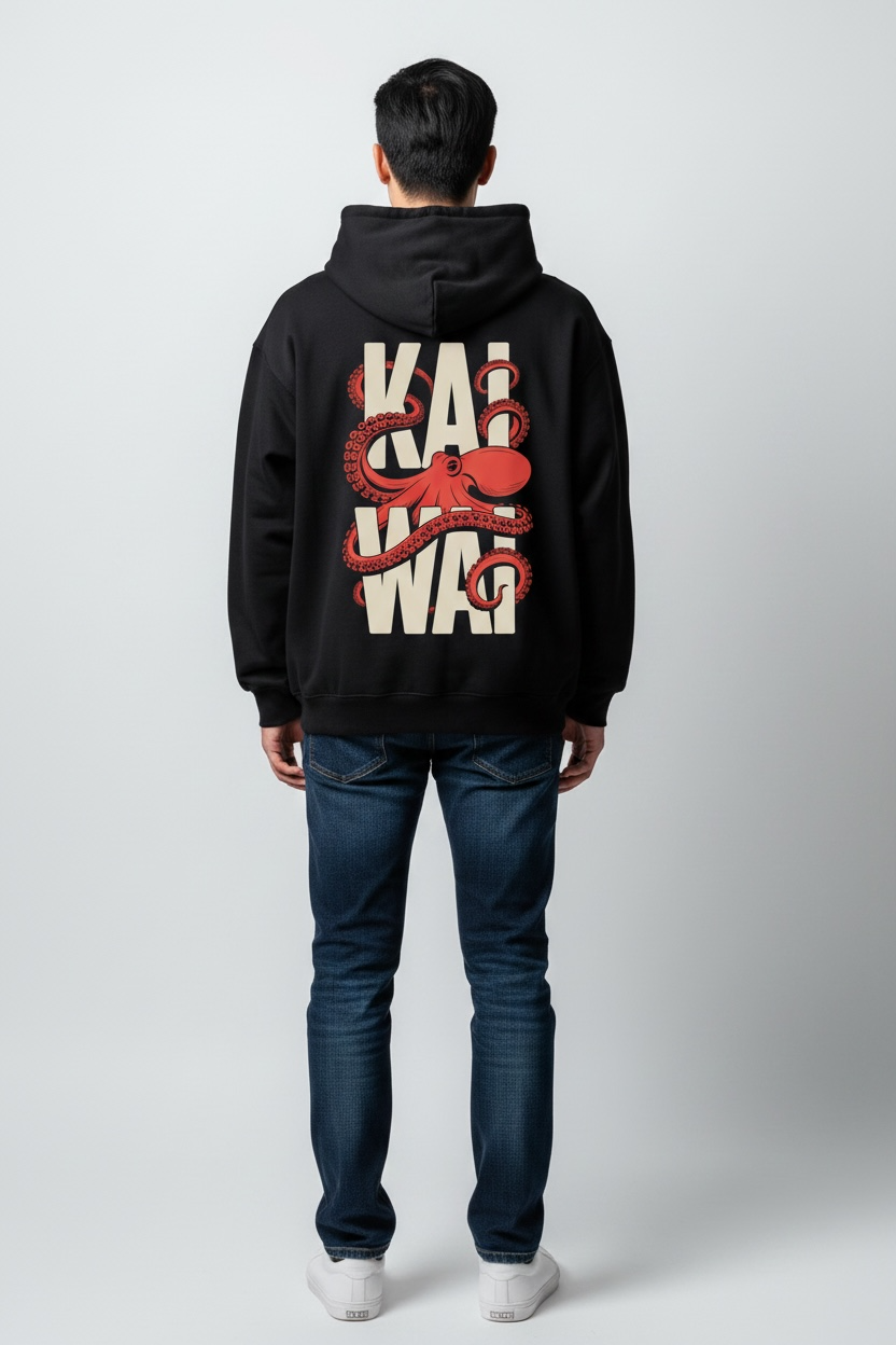 Kaiwai Kraken Graphic Relaxed Fit Heavyweight Hoodie — Unisex