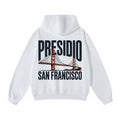 San Francisco Presidio Golden Gate Bridge Graphic Heavy Weight Hoodie - White