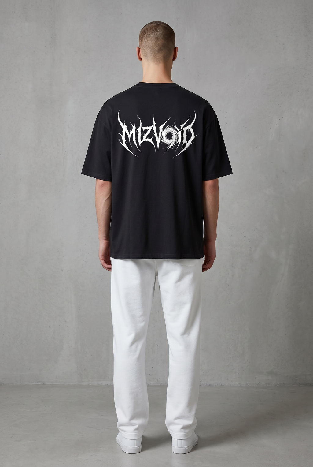 MIZVOID Tribal Graphic Tee | Unisex Drop Shoulder Black