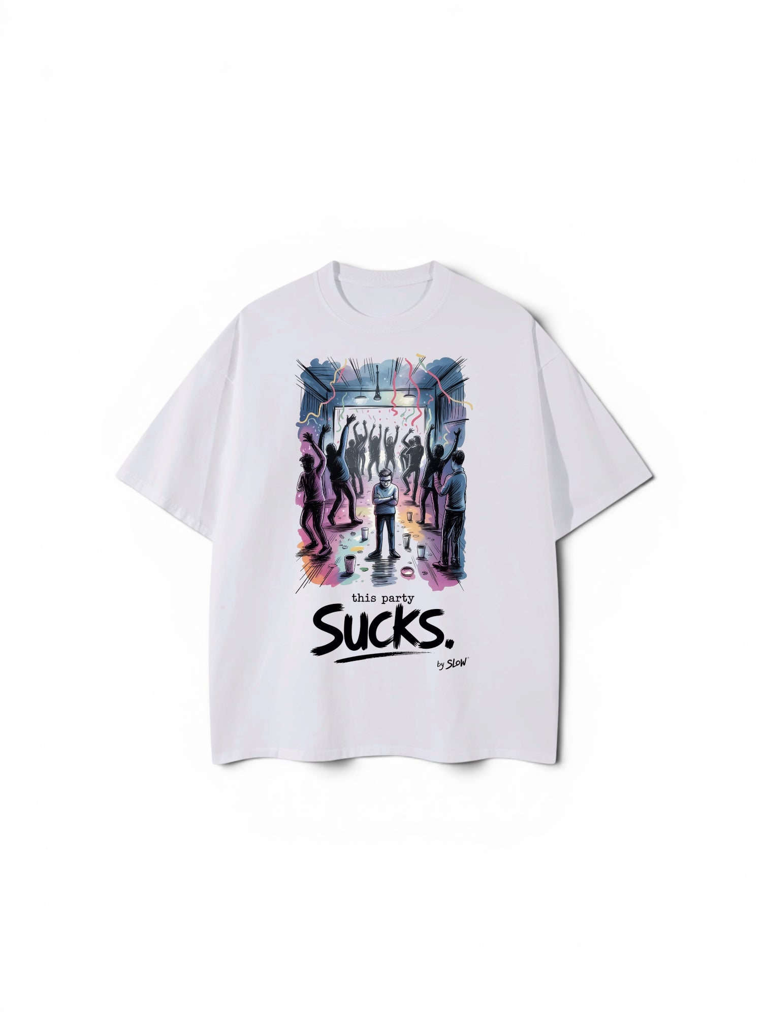 "This Party Sucks" Heavyweight Drop-Shoulder Tee