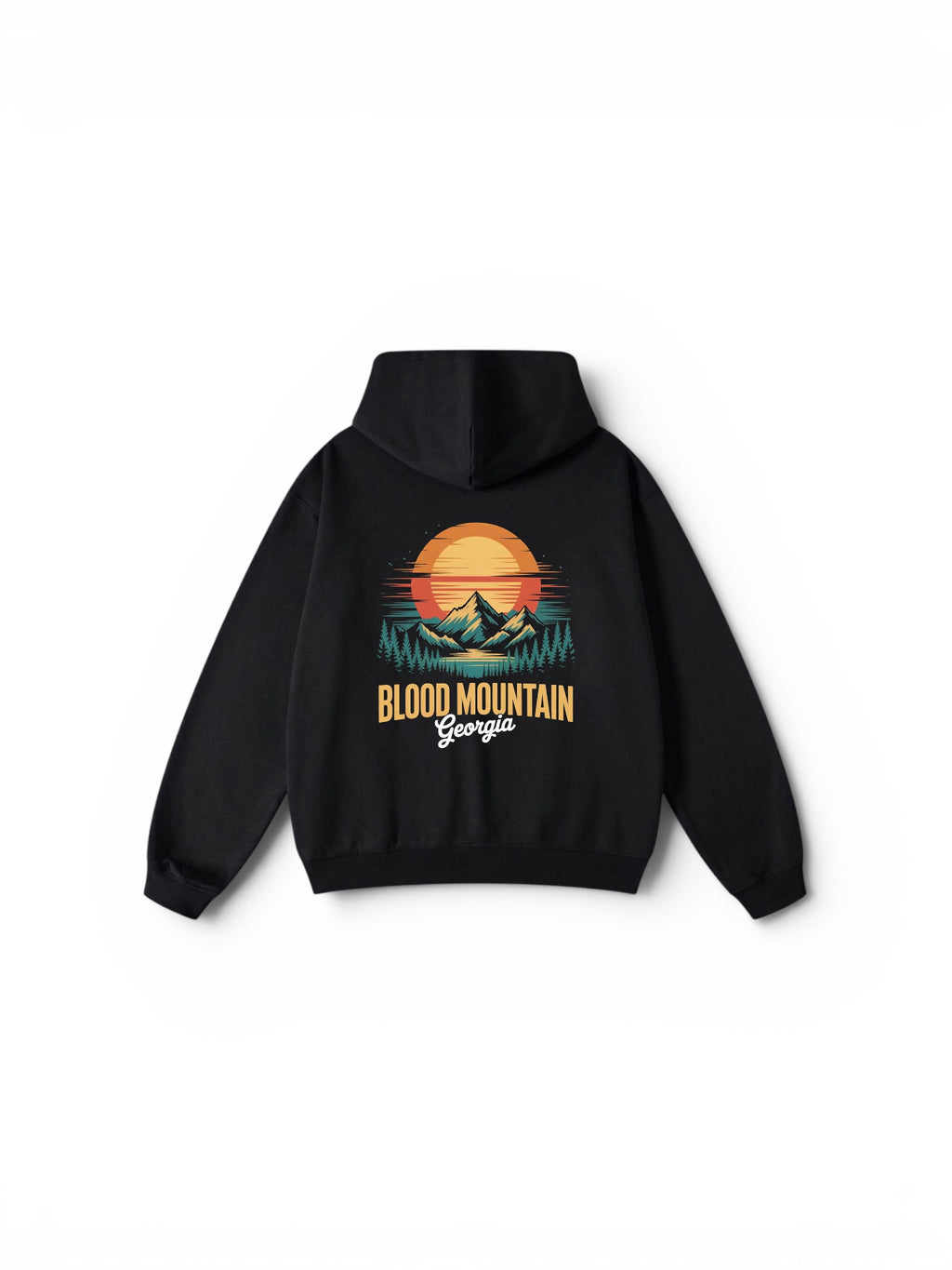 Vintage Sunset Blood Mountain Relaxed Fit Heavyweight Hoodie — Unisex