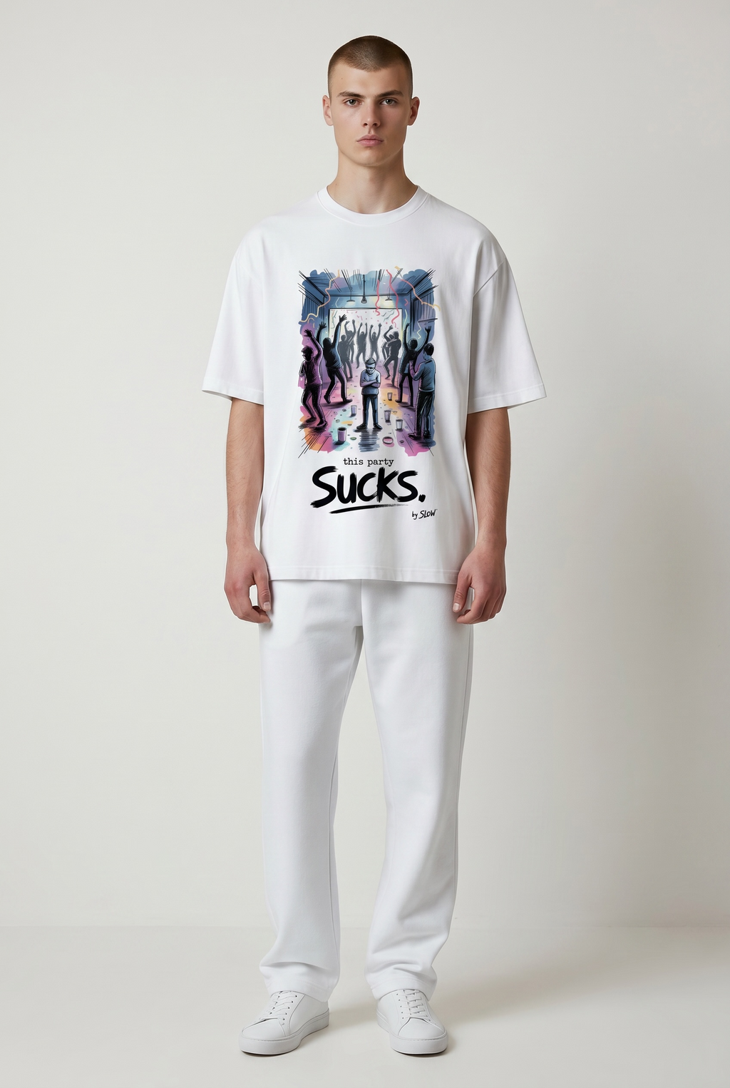 "This Party Sucks" Heavyweight Drop-Shoulder Tee