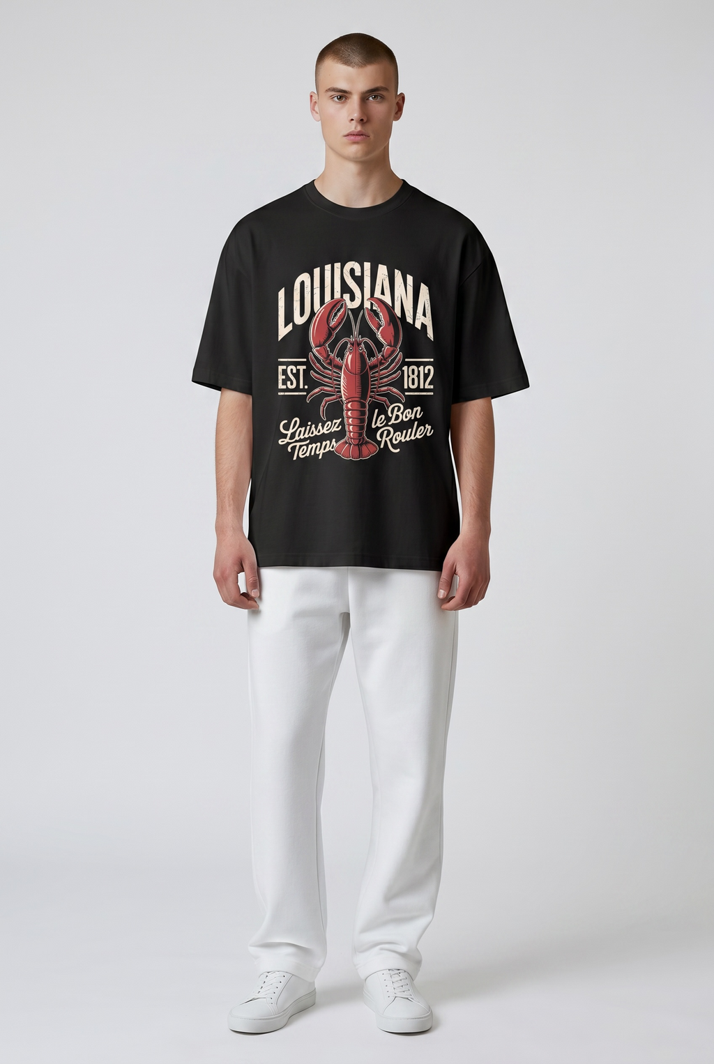 Louisiana Heritage Heavyweight Drop Shoulder T-Shirt – Jet Black