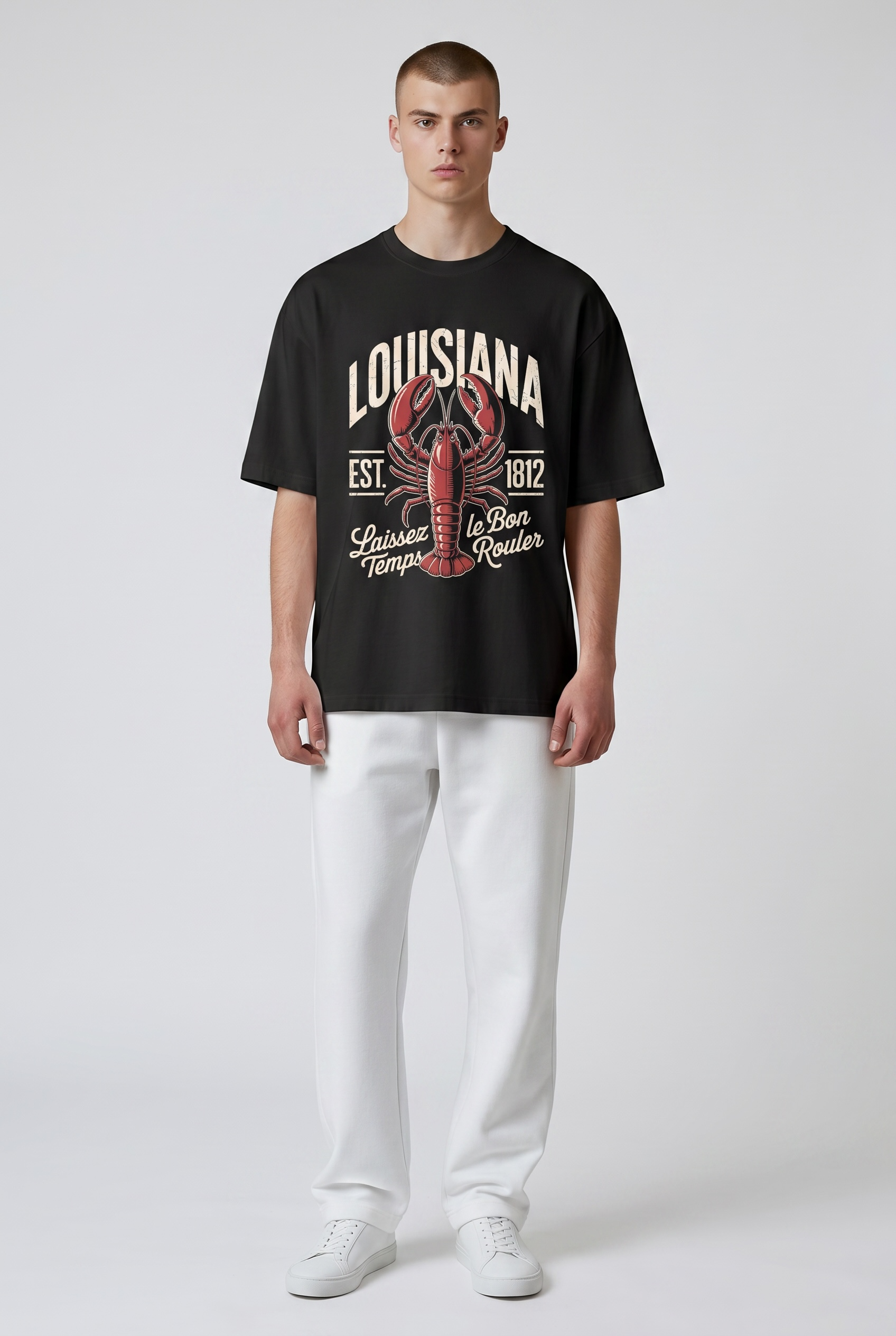 Louisiana Heritage Heavyweight Drop Shoulder T-Shirt – Jet Black