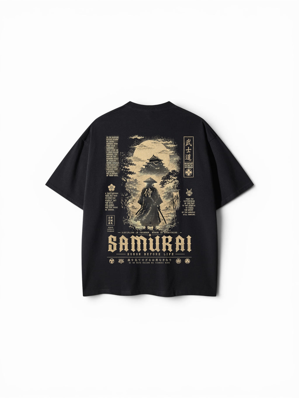 [LIMITED DROP] Heavyweight Boxy Fit T-Shirt | "Honor Before Life" Samurai Graphic Oversized Tee