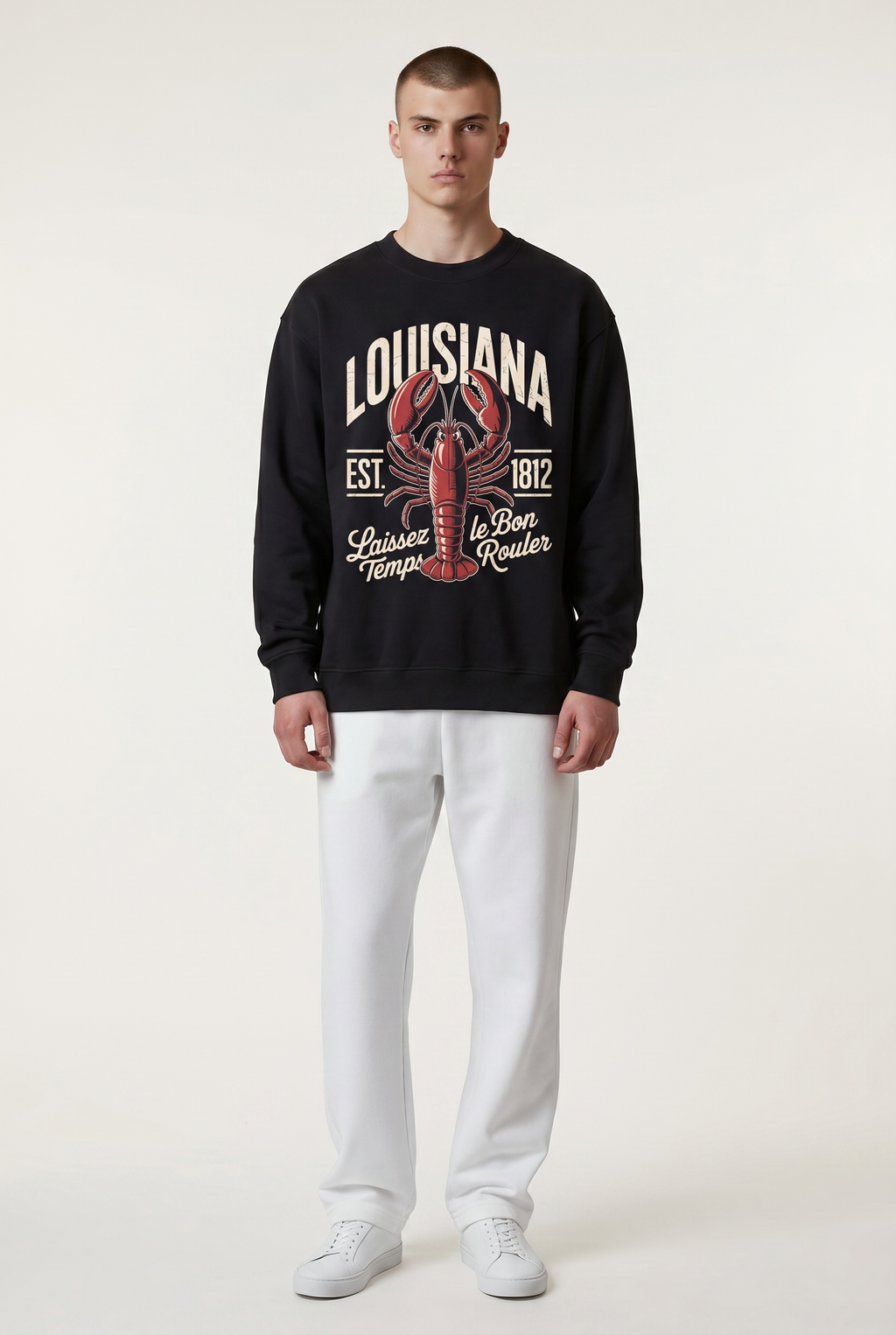 Vintage Louisiana Lobster Graphic Sweatshirt - Premium 350 GSM Heavyweight Cotton