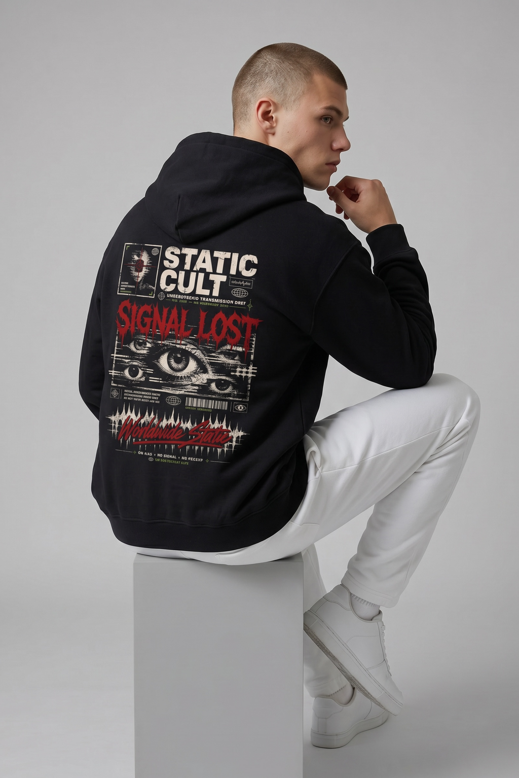 Static Cult ‘Signal Lost’ Oversized Transmission Hoodie