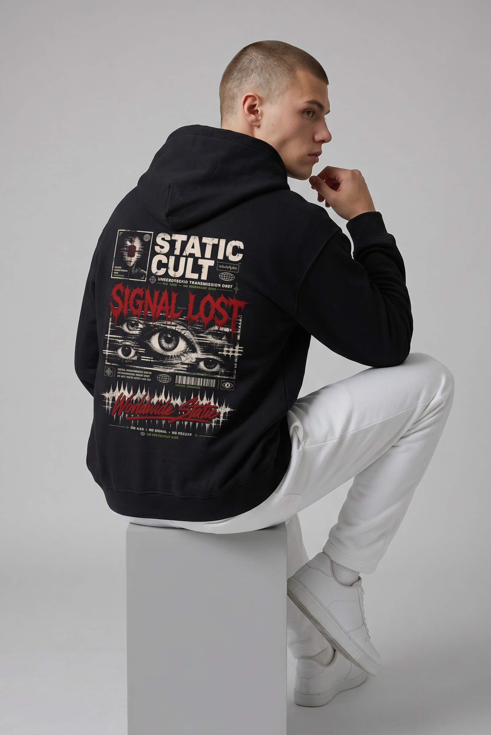 Static Cult ‘Signal Lost’ Oversized Transmission Hoodie