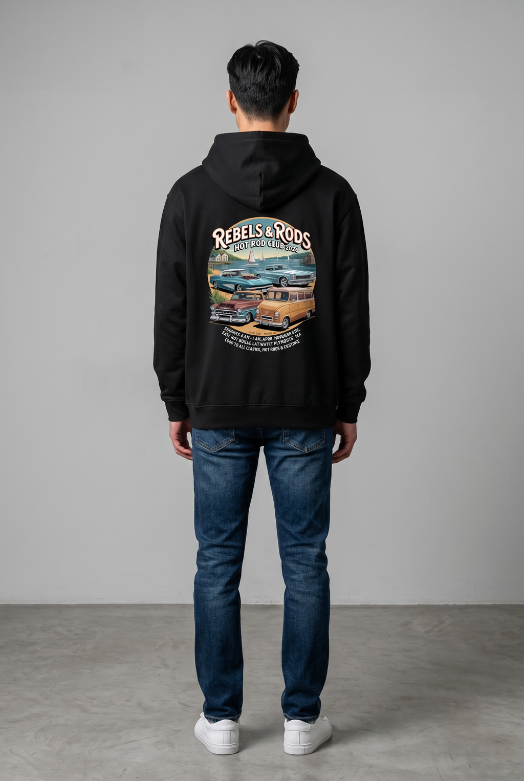 Rebels & Rods Hot Rod Club Heavyweight Oversized Hoodie