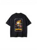 "THRASHER" Inspired Flame Graphic Oversized Tee – Black Skater Style