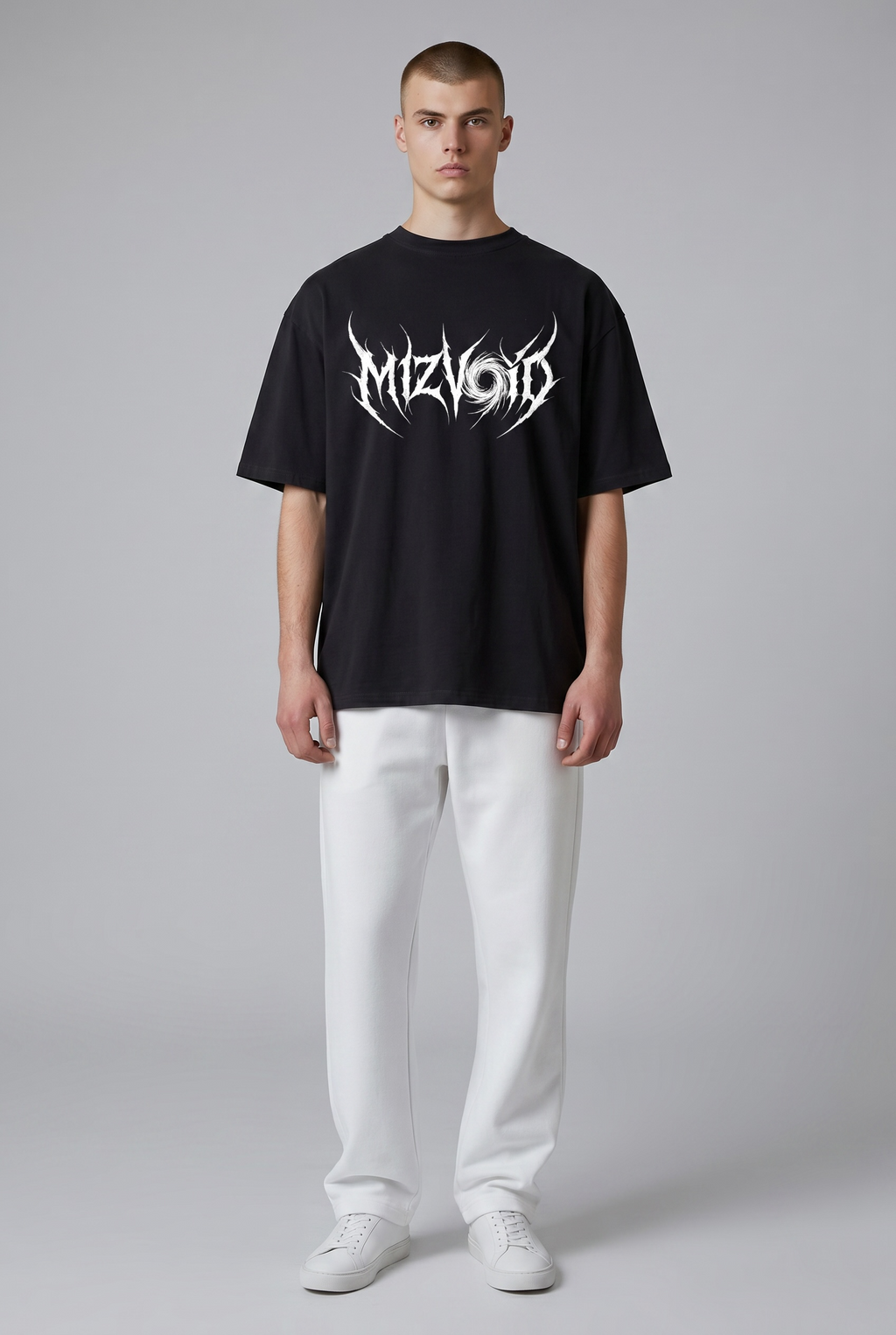 MIZVOID Tribal Graphic Tee | Unisex Drop Shoulder Black