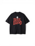 "SKATE LEGEND" Cracked Graphic Oversized T-Shirt – Black Streetwear