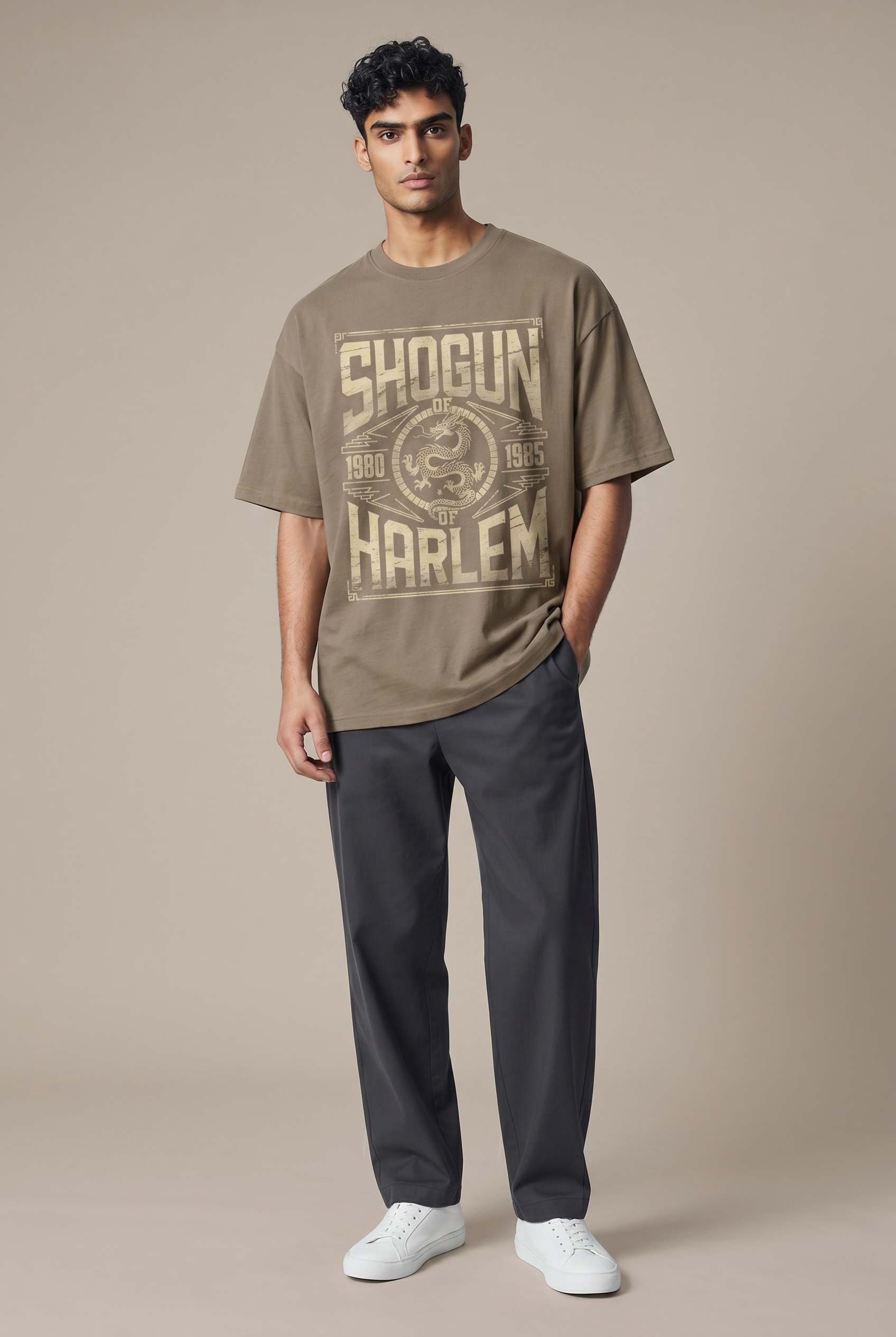 Shogun of Harlem Heavyweight Drop Shoulder T-Shirt – Vintage Taupe