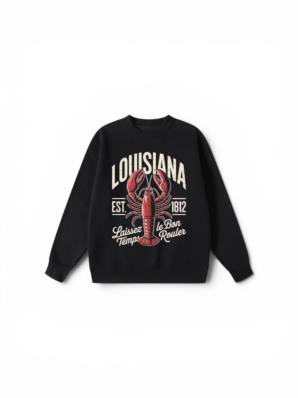 Vintage Louisiana Lobster Graphic Sweatshirt - Premium 350 GSM Heavyweight Cotton
