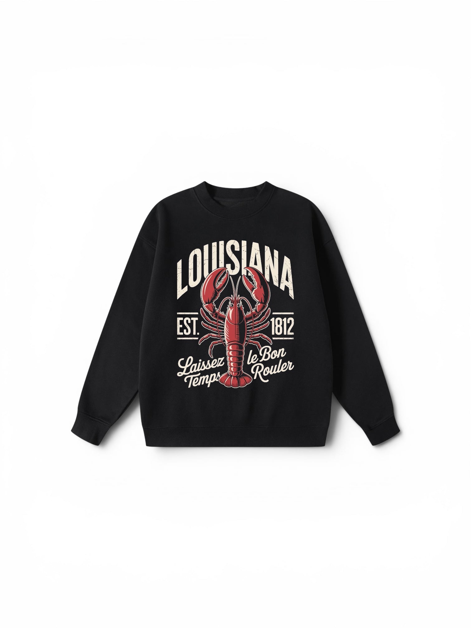 Vintage Louisiana Lobster Graphic Sweatshirt - Premium 350 GSM Heavyweight Cotton