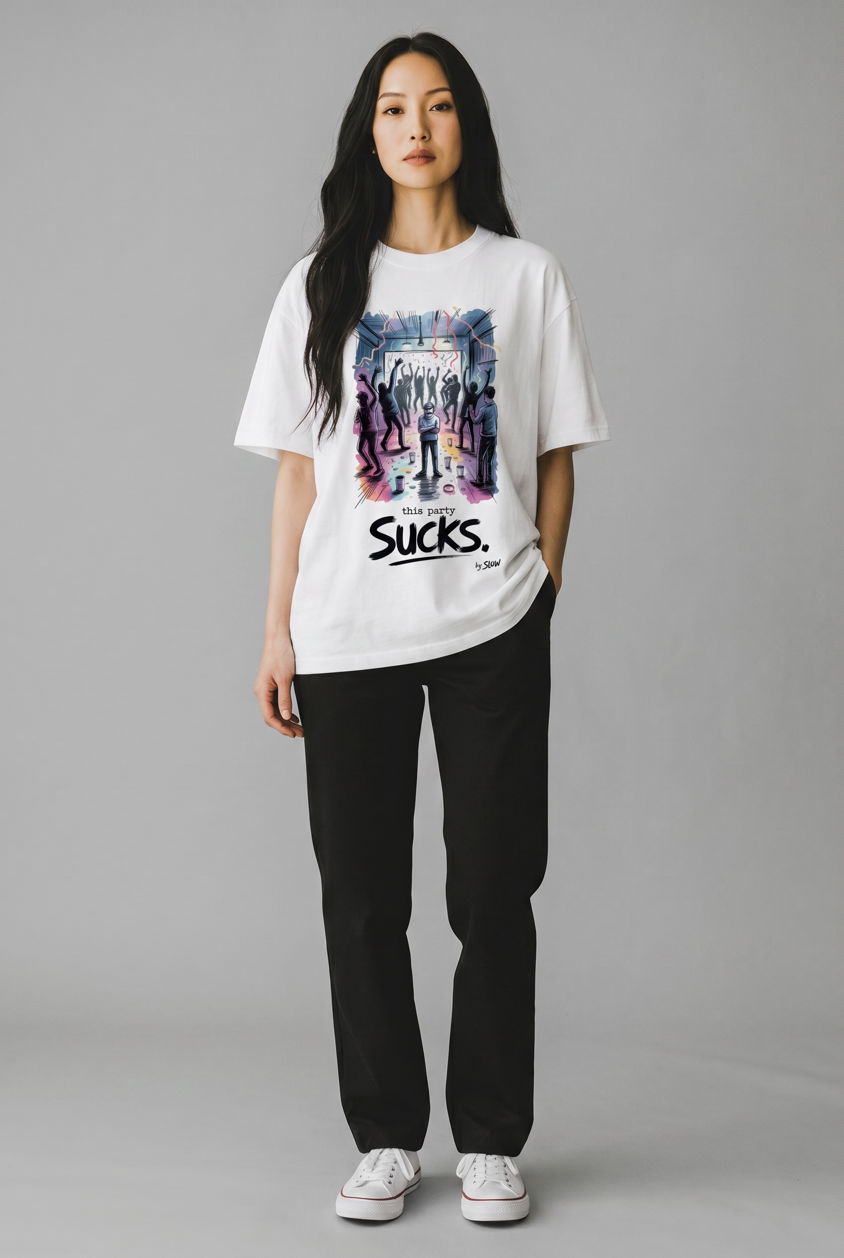 "This Party Sucks" Heavyweight Drop-Shoulder Tee