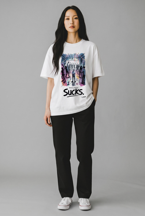 "This Party Sucks" Heavyweight Drop-Shoulder Tee