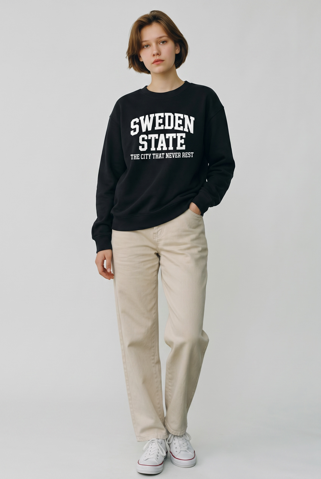 Sweden State Varsity Letter Sweatshirt - Premium 350 GSM Heavyweight Collegiate Jumper