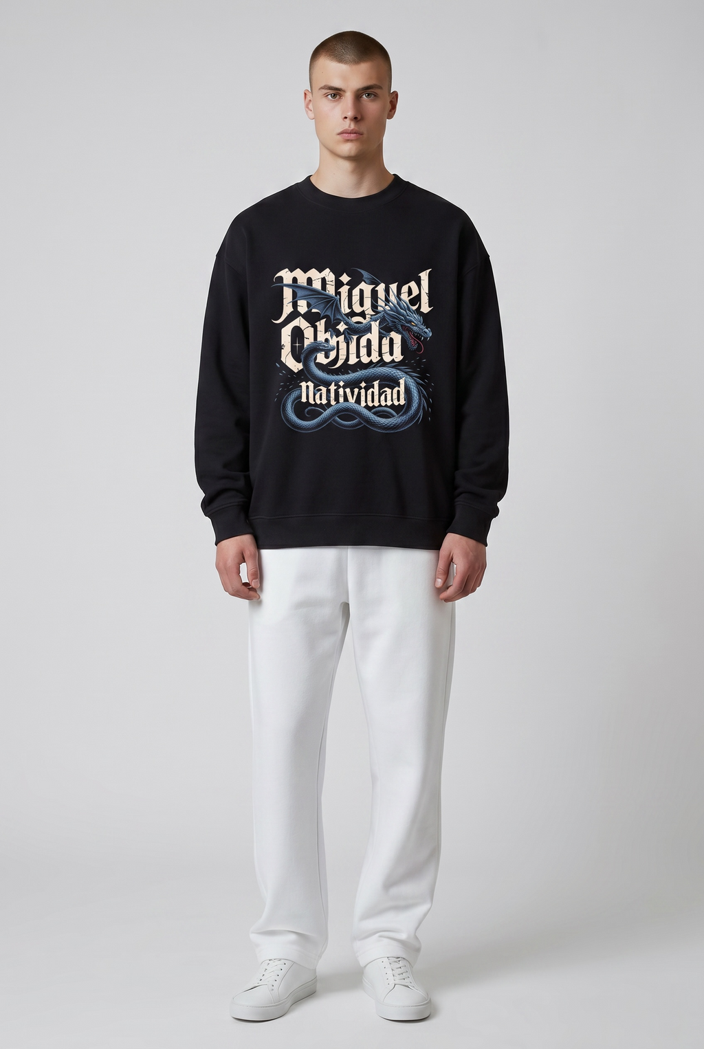 Blue Dragon Gothic Graphic Sweatshirt - Premium 350 GSM Heavyweight Streetwear
