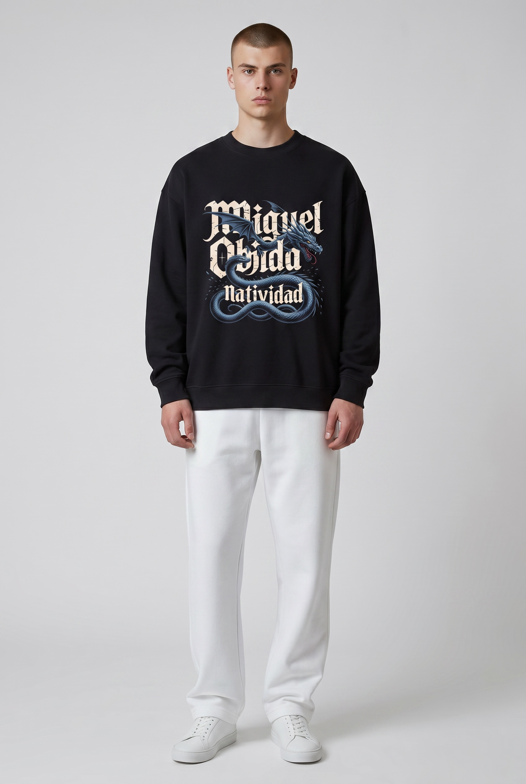Blue Dragon Gothic Graphic Sweatshirt - Premium 350 GSM Heavyweight Streetwear