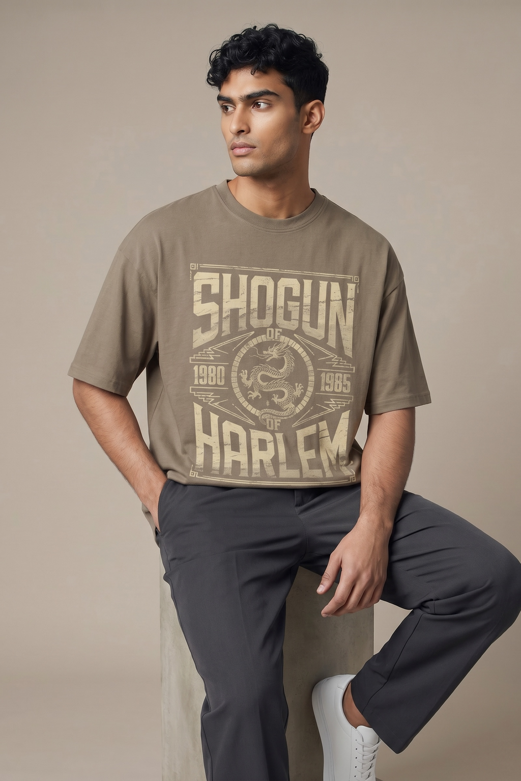 Shogun of Harlem Heavyweight Drop Shoulder T-Shirt – Vintage Taupe