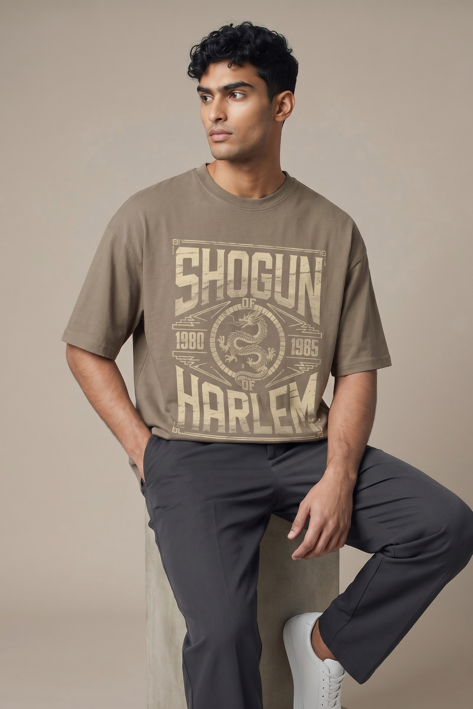 Shogun of Harlem Heavyweight Drop Shoulder T-Shirt – Vintage Taupe